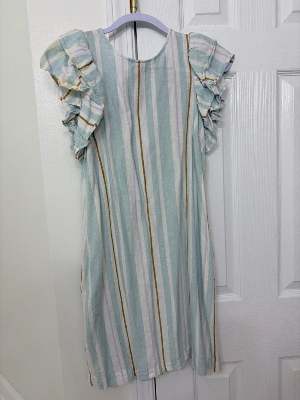 a new day Striped Midi Dress in Mint, White & Gold